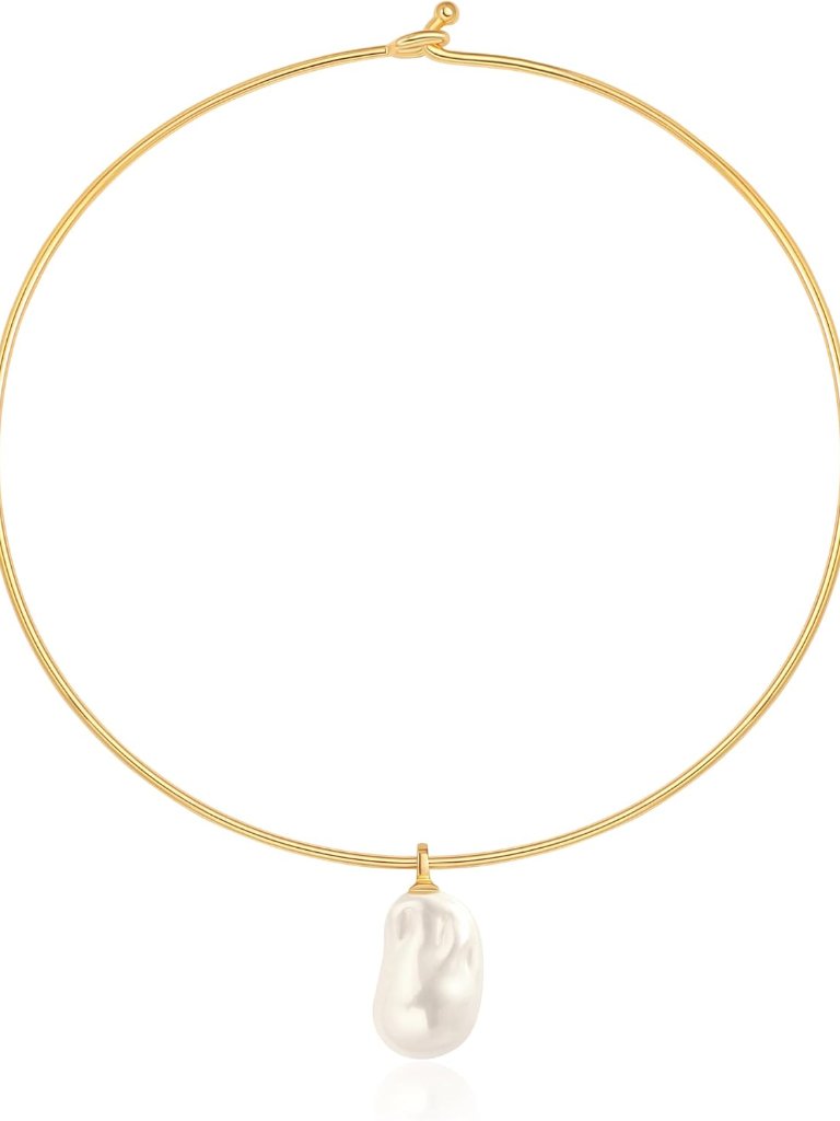 18k Gold Plated Cuff Choker Necklace For Women Chunky Wire Chain Collar Jewelry